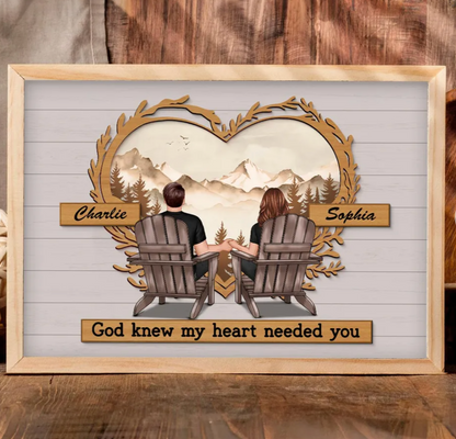 Vintage Style Couple Sitting Personalized Poster
