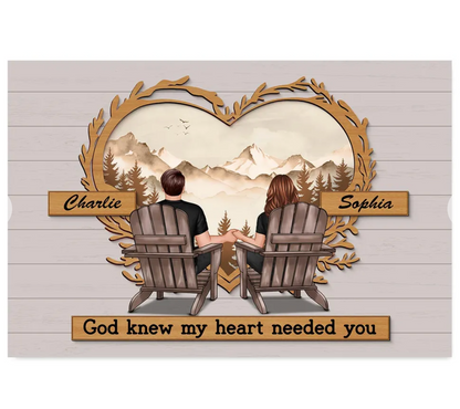 Vintage Style Couple Sitting Personalized Poster