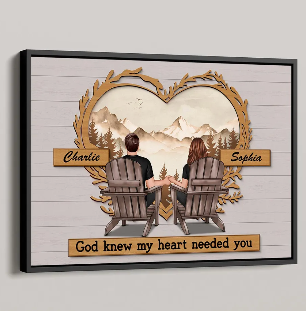 Vintage Style Couple Sitting Personalized Poster