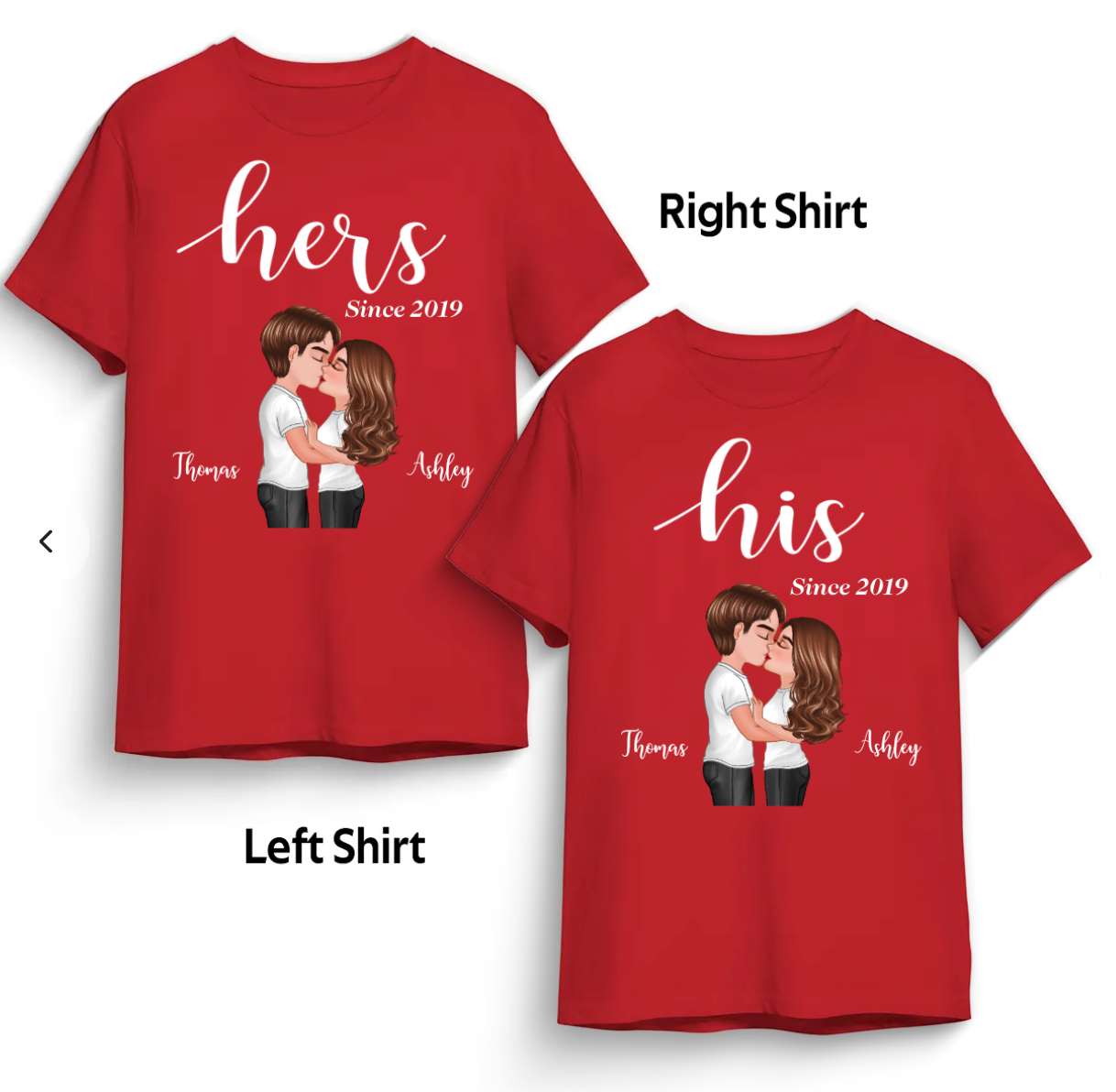 Couple His Her Valentine‘s Day Personalized Matching Shirts [Set of 2 Shirts]