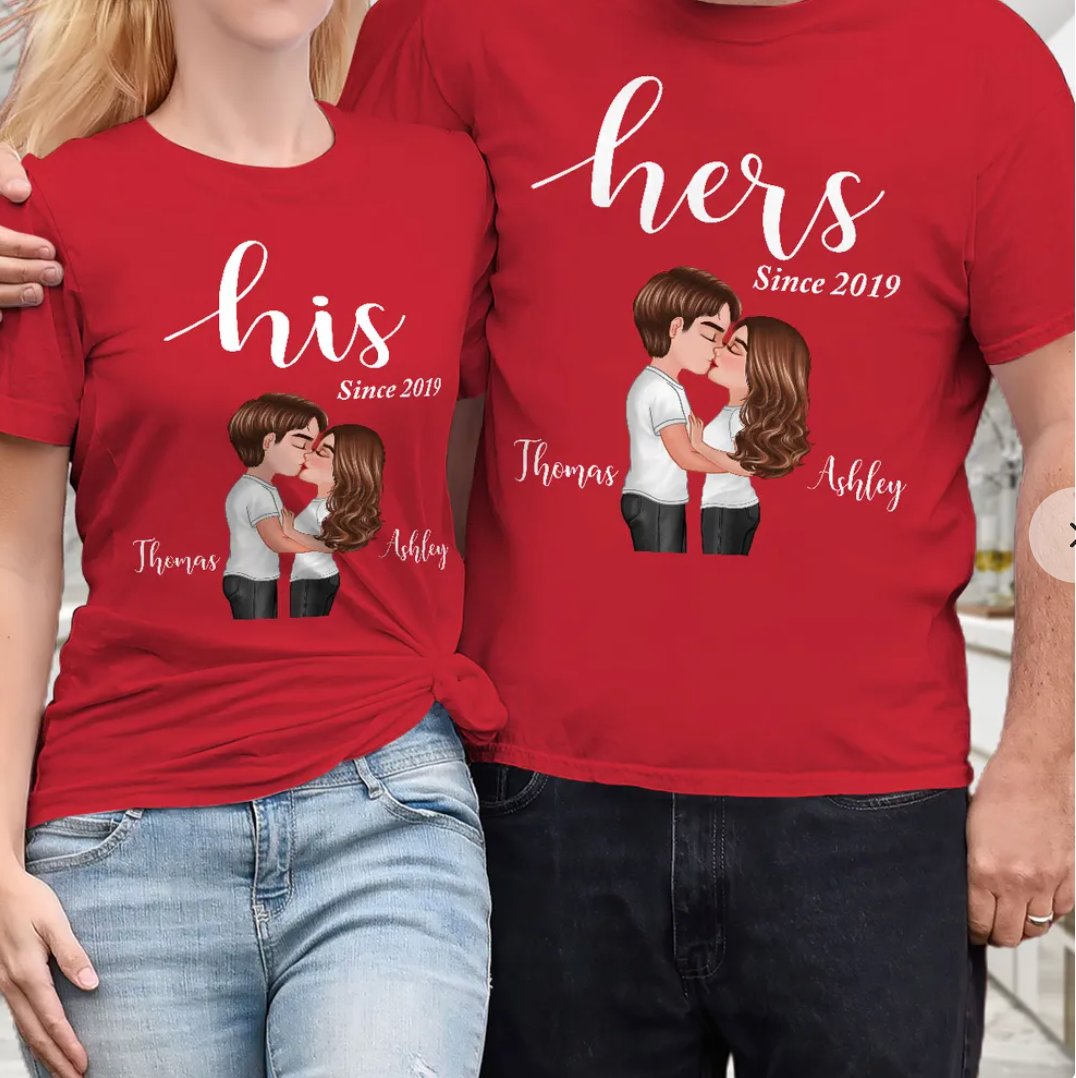 Couple His Her Valentine‘s Day Personalized Matching Shirts [Set of 2 Shirts]