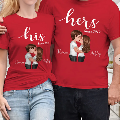Couple His Her Valentine‘s Day Personalized Matching Shirts [Set of 2 Shirts]