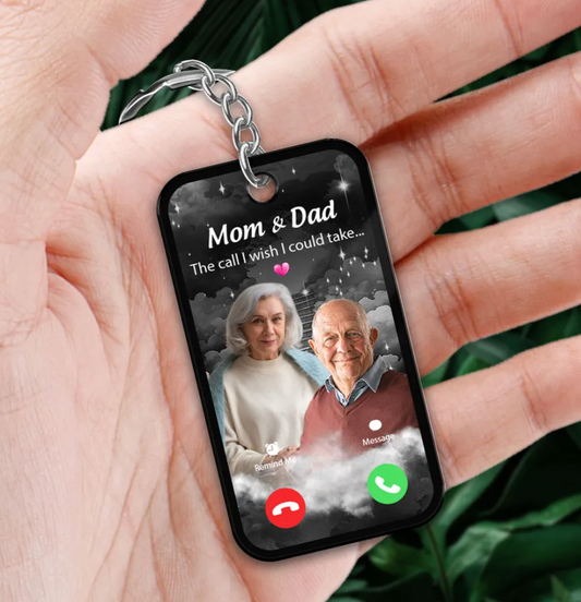 The Call I Wish I Could Take Memorial Sympathy Gift Remembrance Keepsake Multiple Photos Inserted Personalized Acrylic Keychain
