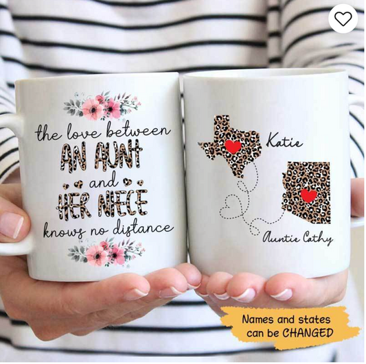 Aunt Niece Long Distance Relationship Gift Personalized Coffee Mug