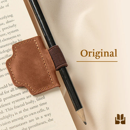 BygoneMark - Personalized Magnetic Leather Pen Holder Bookmark