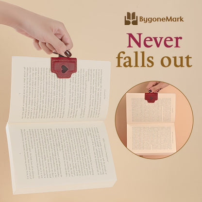 BygoneMark - Personalized Magnetic Leather Pen Holder Bookmark