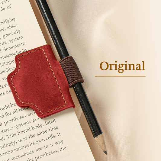BygoneMark - Personalized Magnetic Leather Pen Holder Bookmark